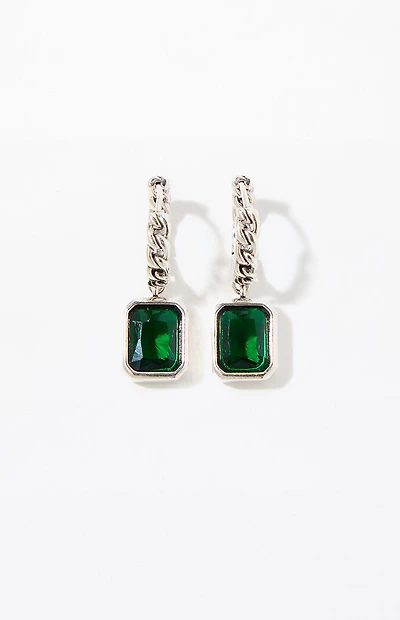 Pacsun Emerald Hoop Earrings