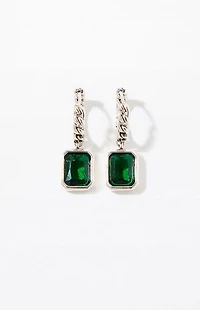 Pacsun Emerald Hoop Earrings