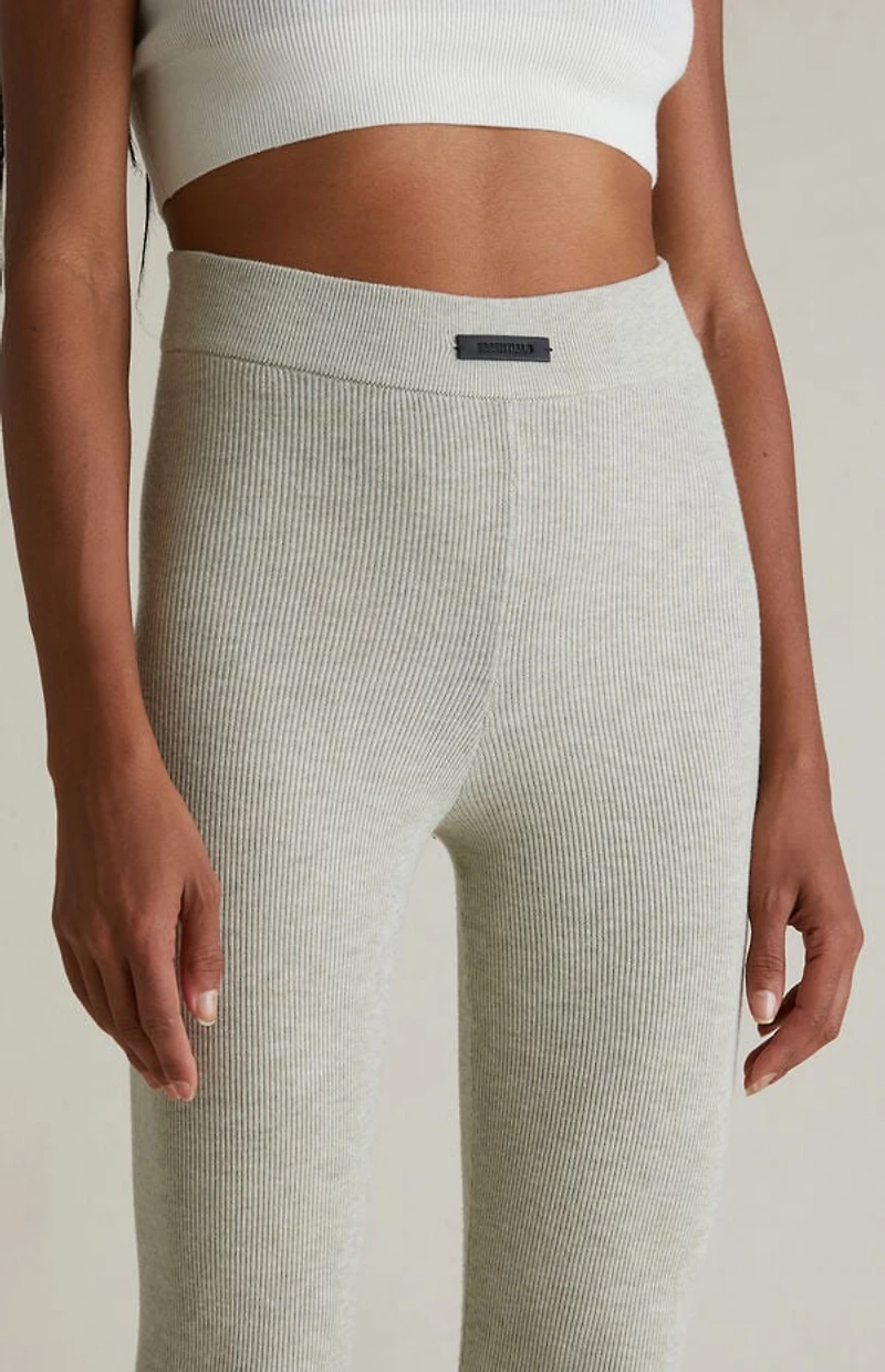 Fear of God ESSENTIALS Women's Heather Stone High Power Ribbed Knit Leggings