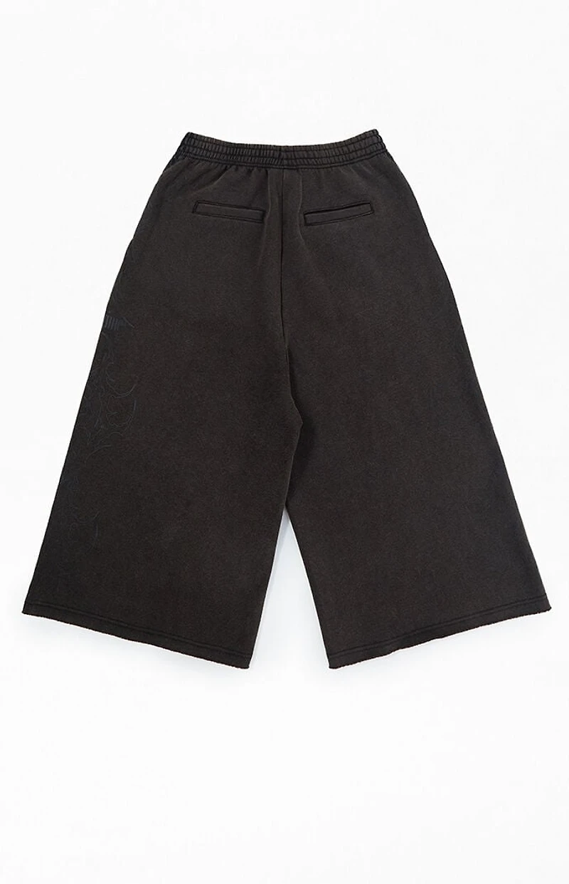 Civil Washed Black Cropped Baggy Sweatpants
