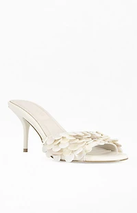 AZALEA WANG Women's Gaura Cream Mother-of-Pearl Stiletto Sandals