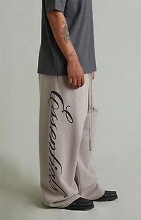 Fear of God ESSENTIALS Smoke Grey Script Logo Lounge Fleece Baggy Sweatpants
