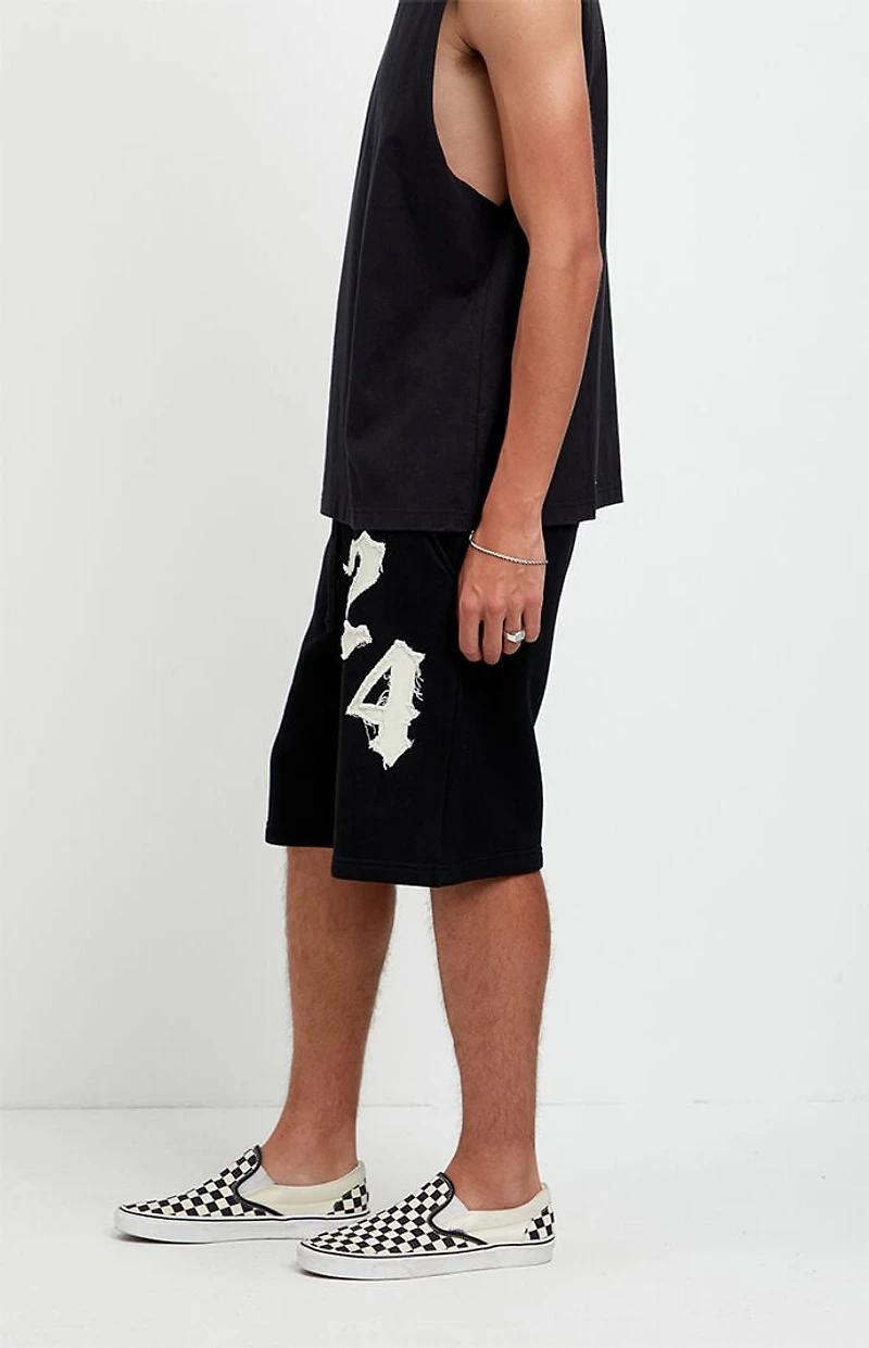Pacsun 24 Applique Fleece Baggy Sweat Shorts