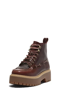Timberland Women's Burgundy Stone Street Mid Lace-Up Boots