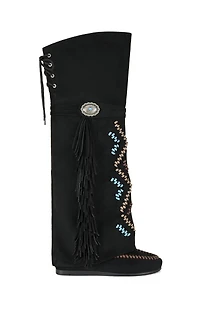 AZALEA WANG Women's Edmund Faux Suede Flat Moccasin Boots