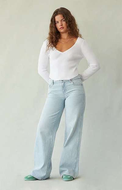 Pacsun Casey Low Rise Baggy Jeans Light Indigo Wash