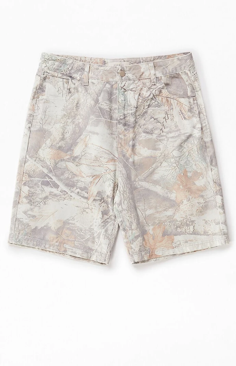 Pacsun Camo Extreme Baggy Denim Shorts