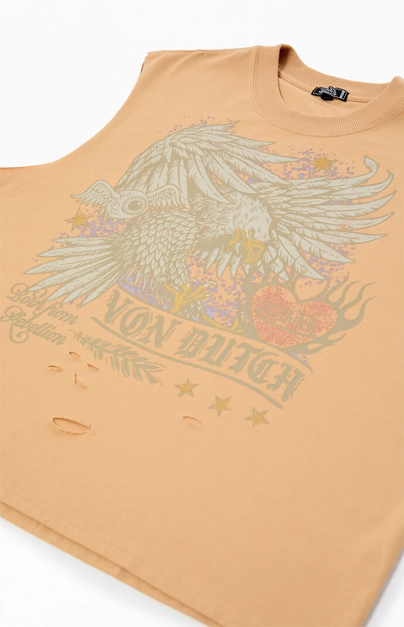 Von Dutch Eagle Cut Off Muscle T-Shirt