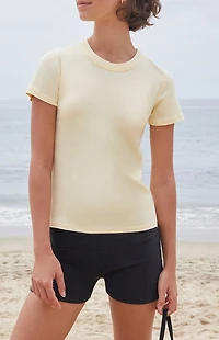 John Galt Yellow Hailie Short Sleeve Top