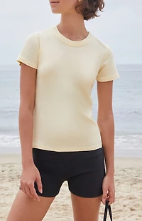 John Galt Yellow Hailie Short Sleeve Top