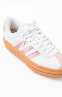 adidas Kids White & Pink VL Court Bold Shoes