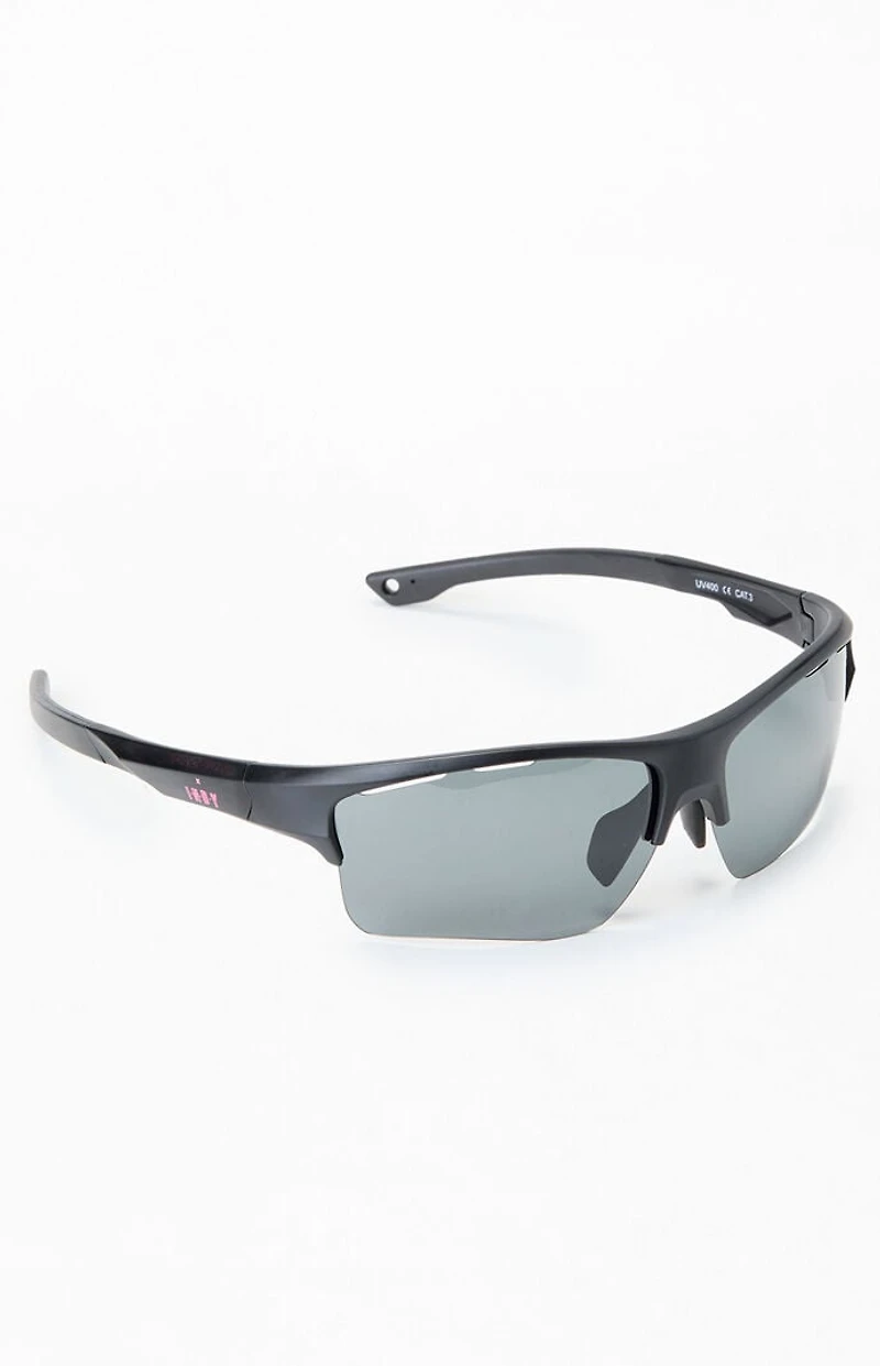 INDY Sunglasses x Pacsun Black Classic Sport Shield Sunglasses