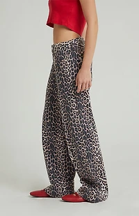 Pacsun Casey Low Rise Baggy Jeans Leopard