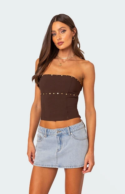 Edikted Darcy Studded Lace Up Corset