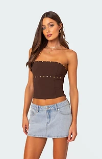 Edikted Darcy Studded Lace Up Corset