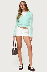 Edikted Haisley Cable Knit Cardigan