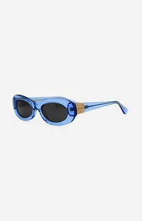 INDY Sunglasses SoHo Powder Blue Oval Sunglasses