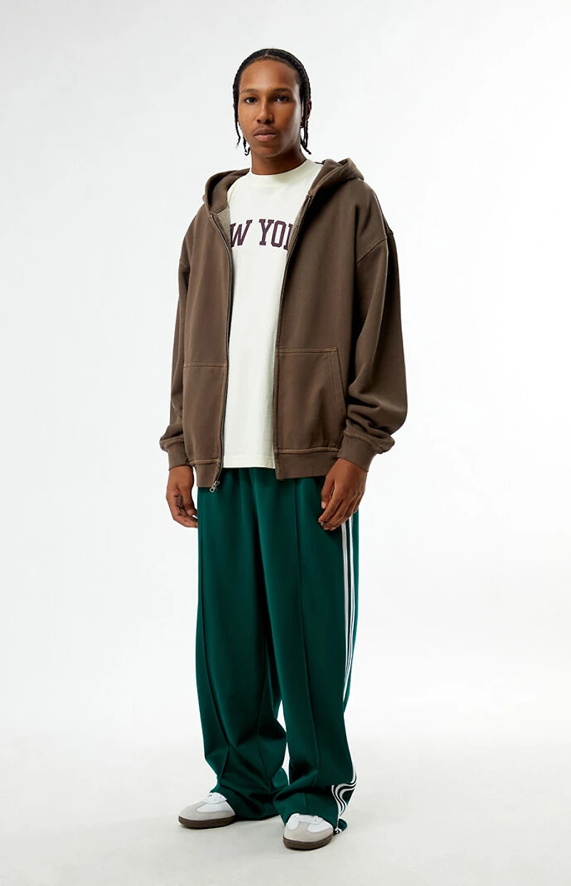 Pacsun Brown Washed Full Zip Hoodie