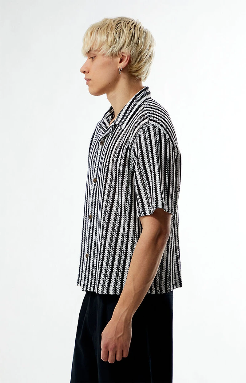 Pacsun Striped Whirl Weave Camp Shirt