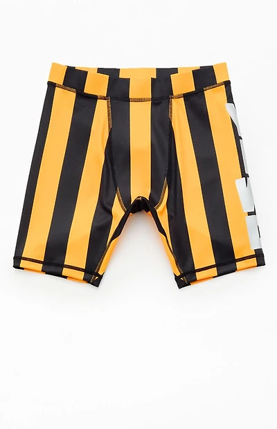 YIWO Yellow Striped Hardwear Biker Shorts
