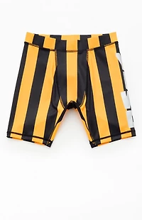 YIWO Yellow Striped Hardwear Biker Shorts