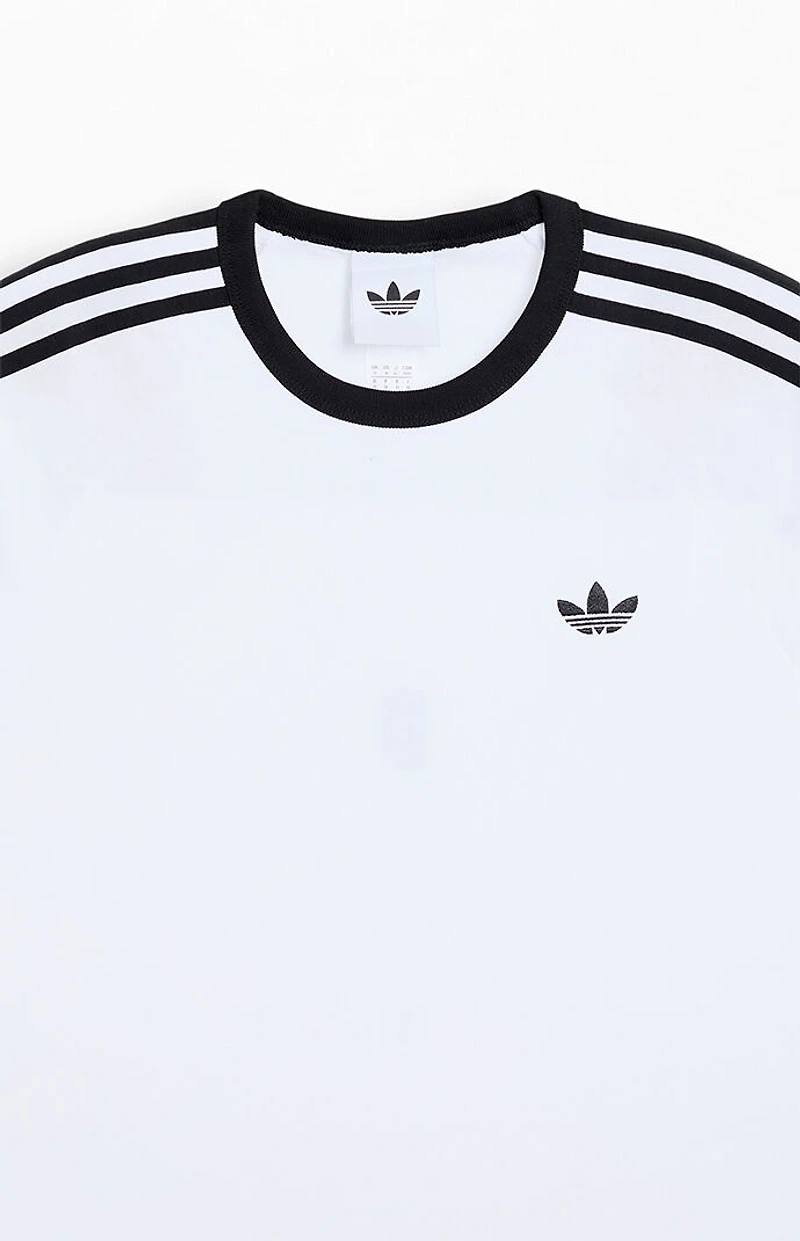 adidas White Three Stripe T-Shirt