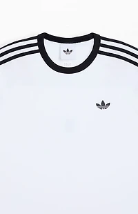 adidas White Three Stripe T-Shirt
