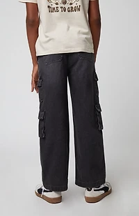 Pacsun Kids Black Baggy Cargo Jeans