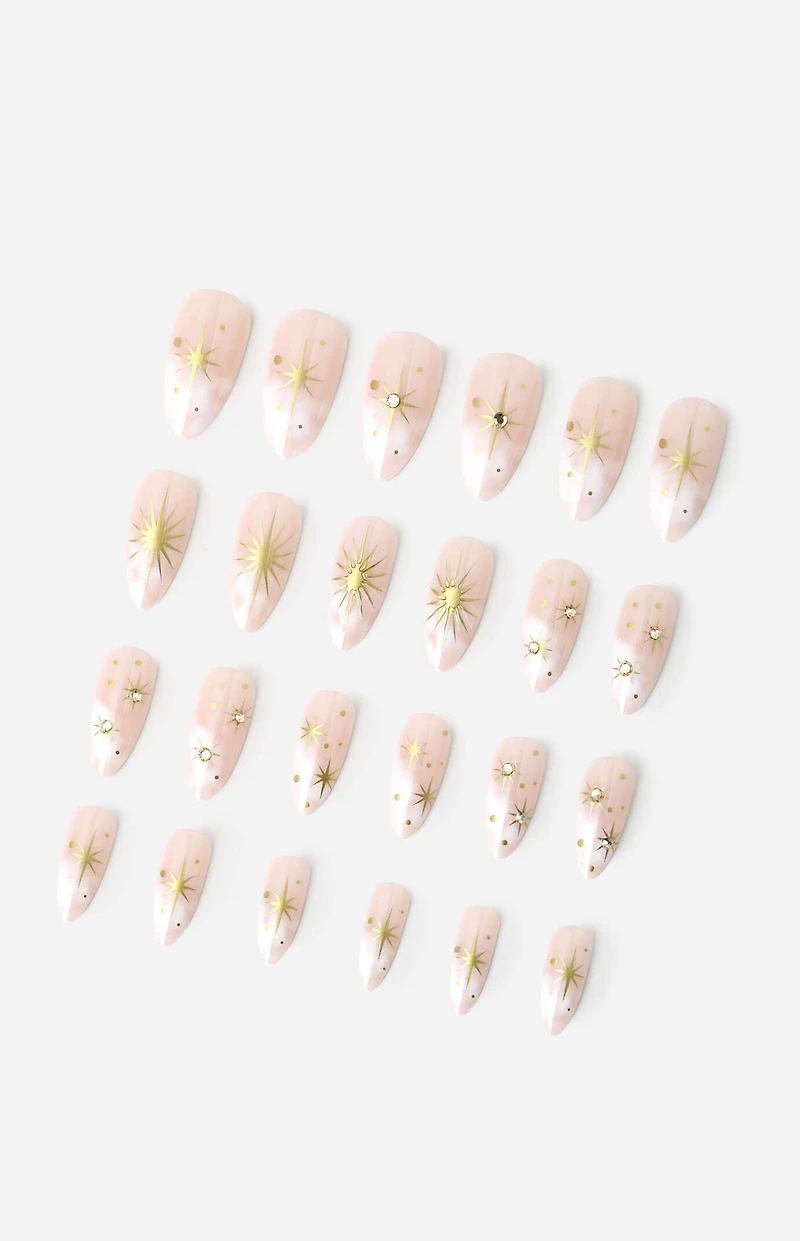 NEVER HAVE I EVER Golden Sun Almond Press-On Nails