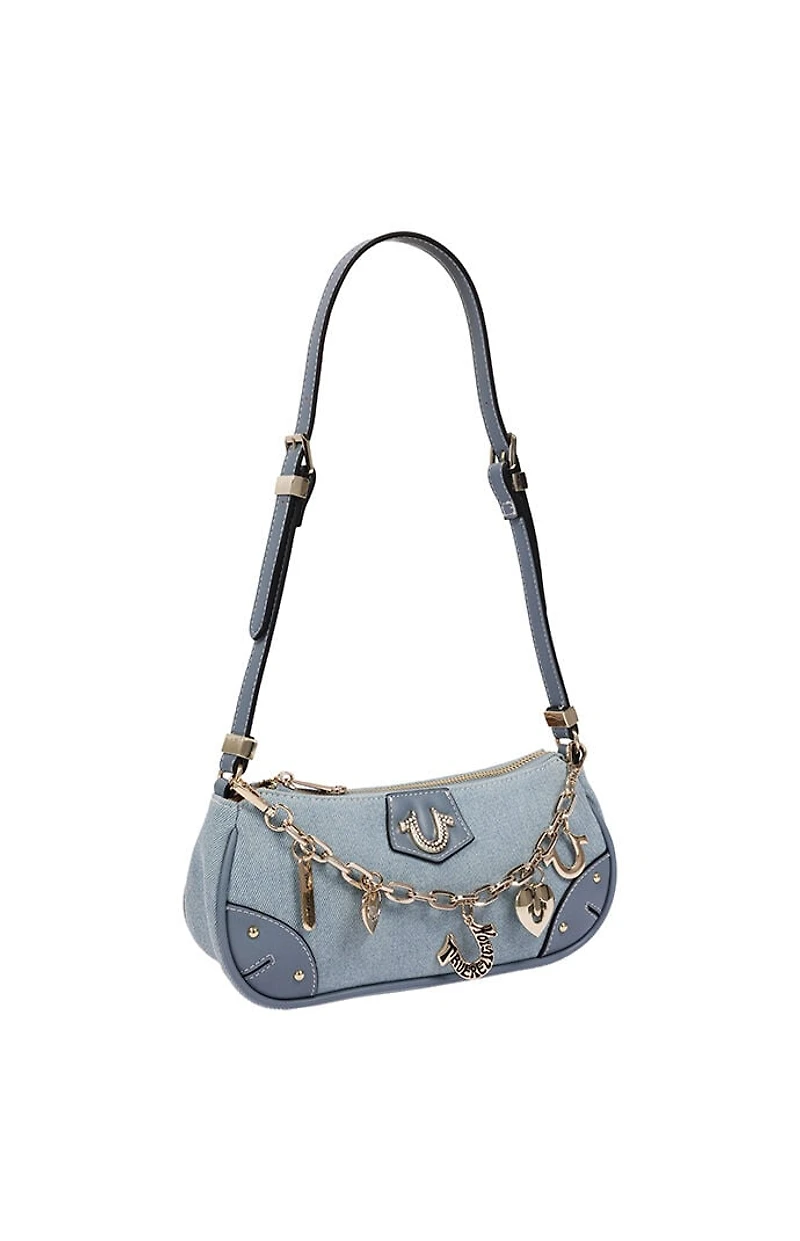 True Religion Horseshoe Chain Denim Shoulder Bag