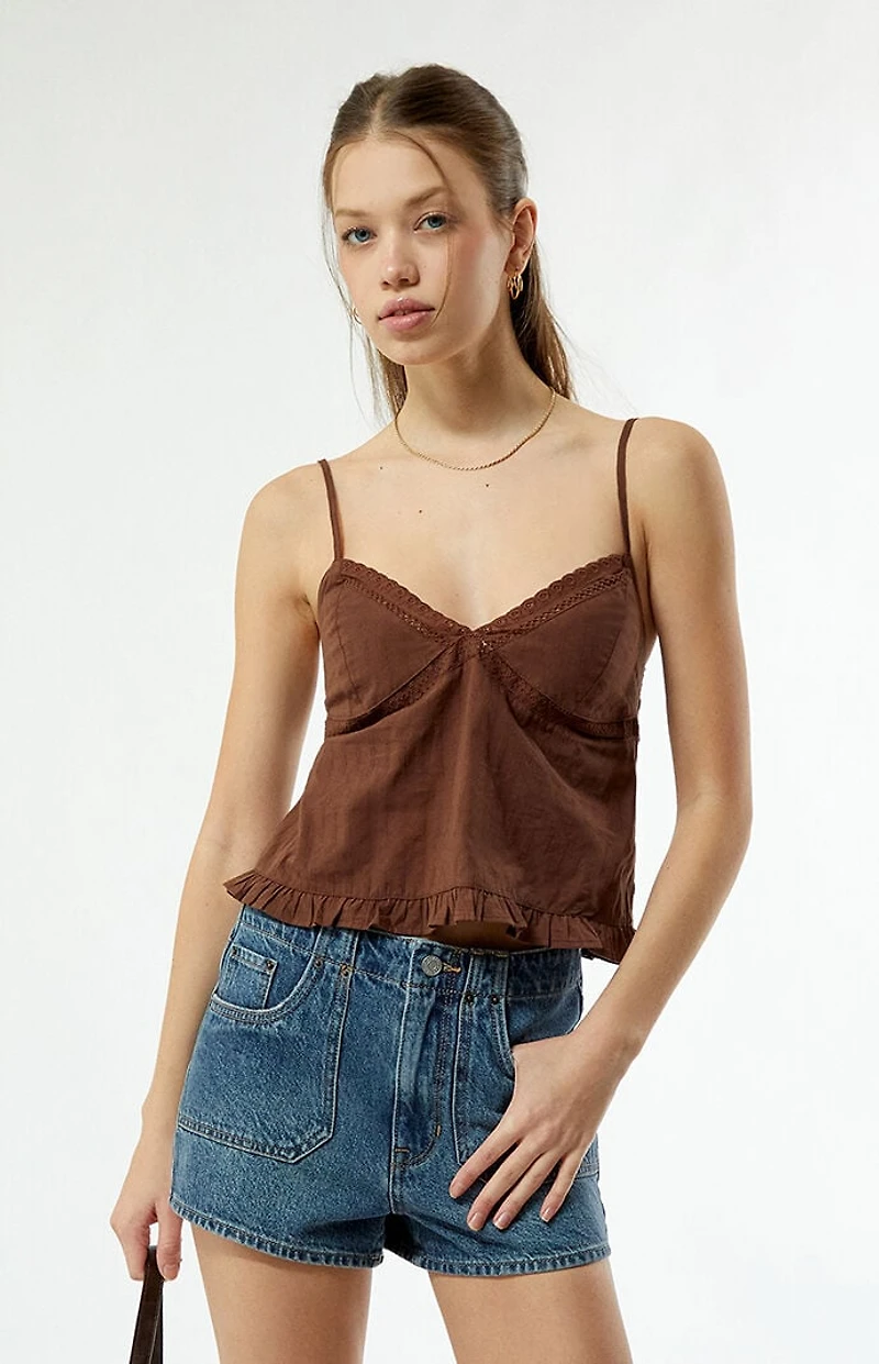 Your Favorite Embroidered Tie Back Babydoll Top