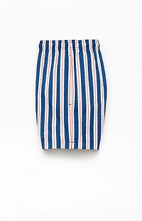 Pacsun Blue & Red Resort Striped 4.5" Swim Trunks