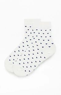 John Galt White & Navy Heart Socks