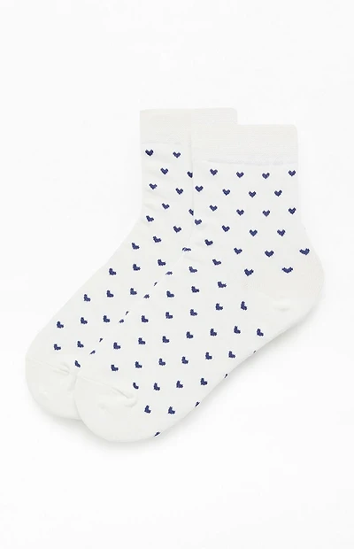 John Galt White & Navy Heart Socks