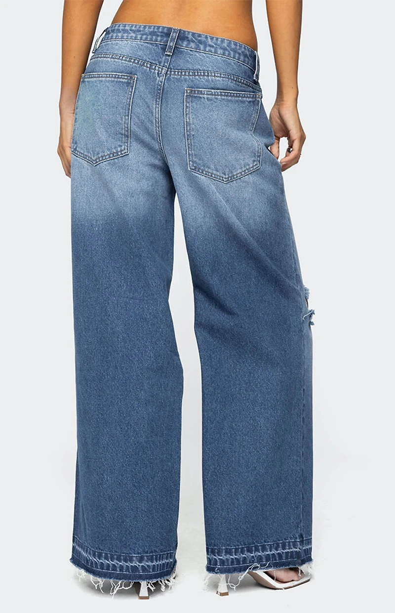 Edikted Xenia Distressed Low Rise Jeans