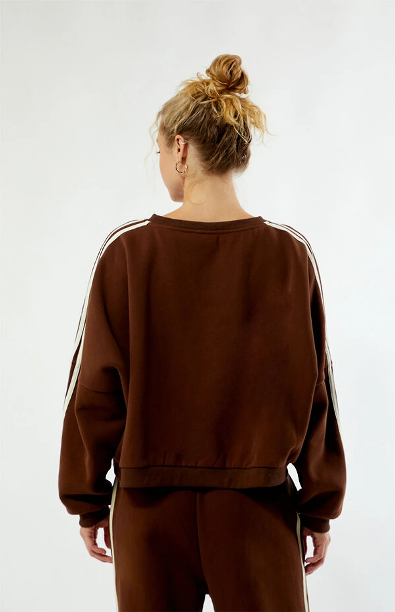 Rhythm Brown Contrast Crew Neck Sweatshirt