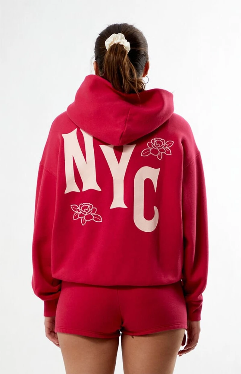 Your Favorite NYC Floral Chainstitched Oversized Hoodie