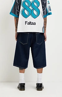 Pacsun Austin Extreme Baggy Jean Shorts Dark Blue