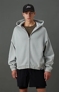 A.R.C. Gray Vintage Wash Heavyweight Fleece Zip Up Hoodie