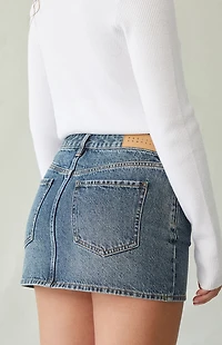 Pacsun Bella Dark Indigo Mid Rise Denim Mini Skirt