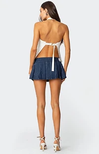 Edikted Daryn Pinstripe Pleated Mini Skort