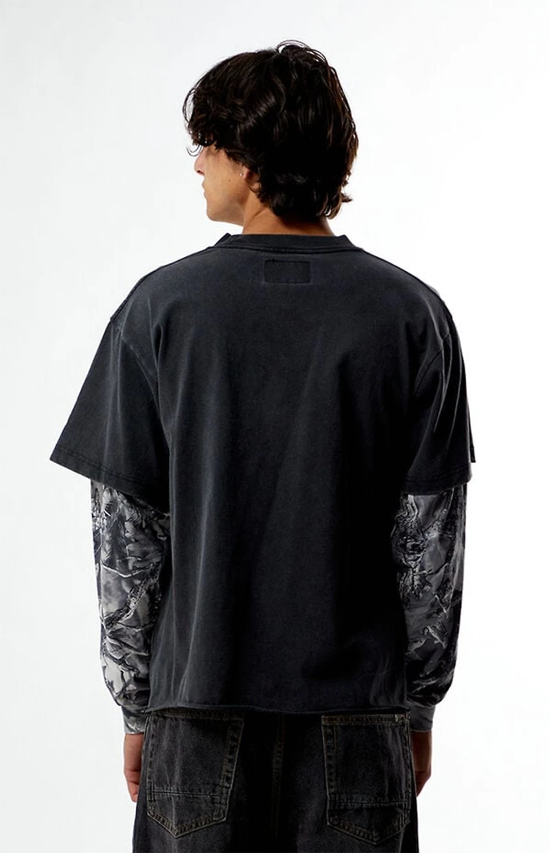 Pacsun Unshaken Cropped Camo 2fer Long Sleeve T-Shirt