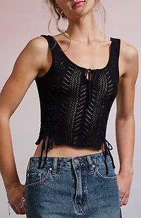 Third Charm Simone Crochet Corset Top