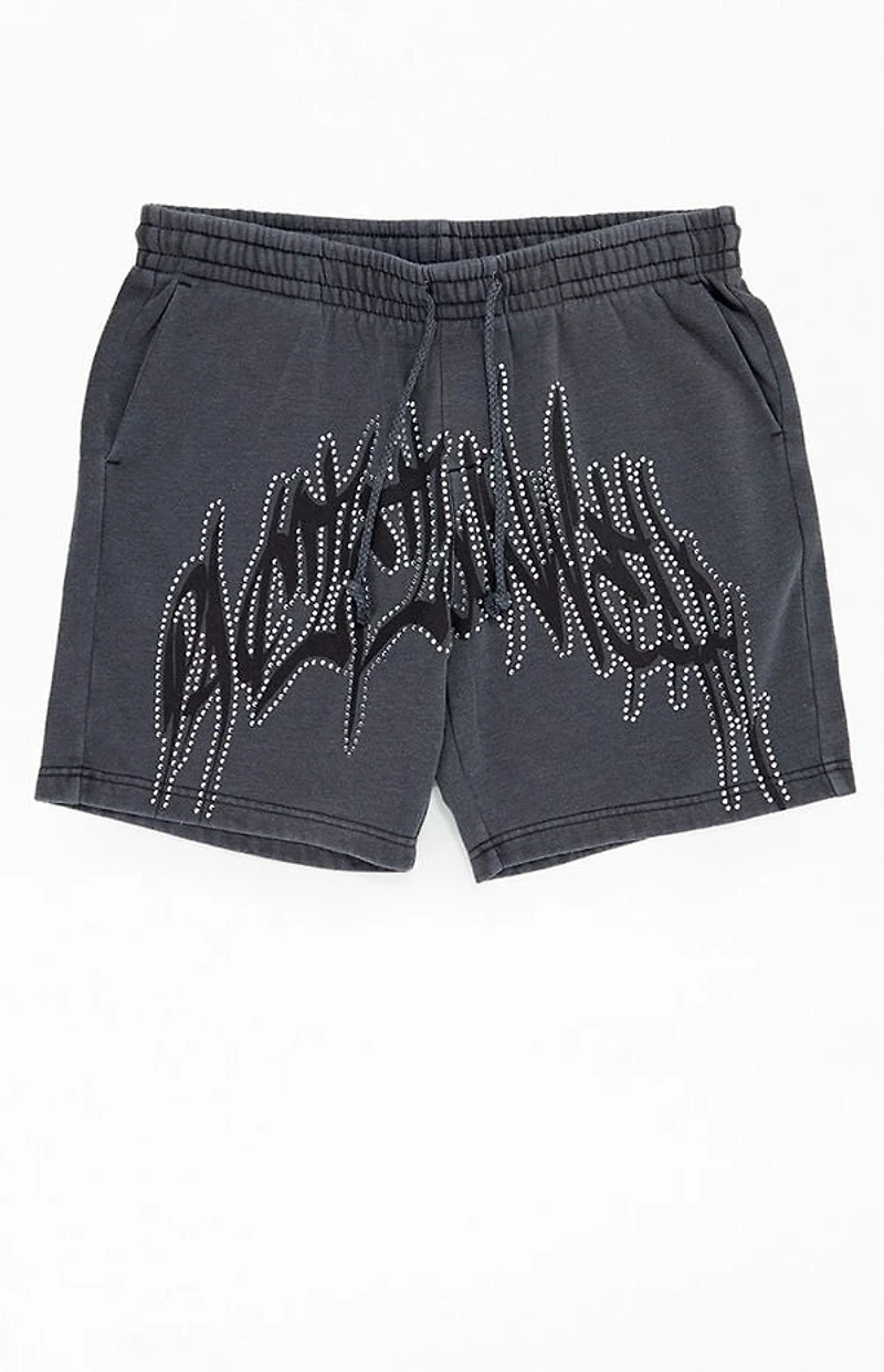 Pacsun Handstyles Studded Fleece Sweat Shorts