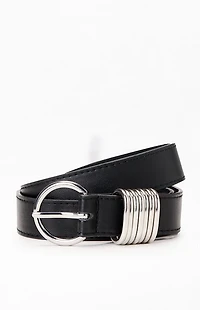 Pacsun Faux Leather Round Metal Buckle Belt