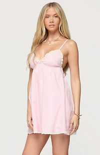 Edikted Danira Pinstripe Babydoll Mini Dress