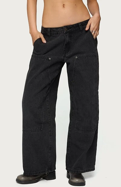 Edikted Petite Ayla Low Rise Carpenter Jeans