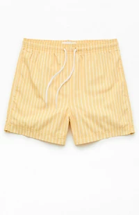 Pacsun Yellow Striped 4.5" Swim Trunks
