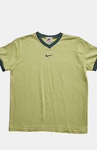PS VINTAGE Green 2000s Nike V-Neck Graphic T-Shirt