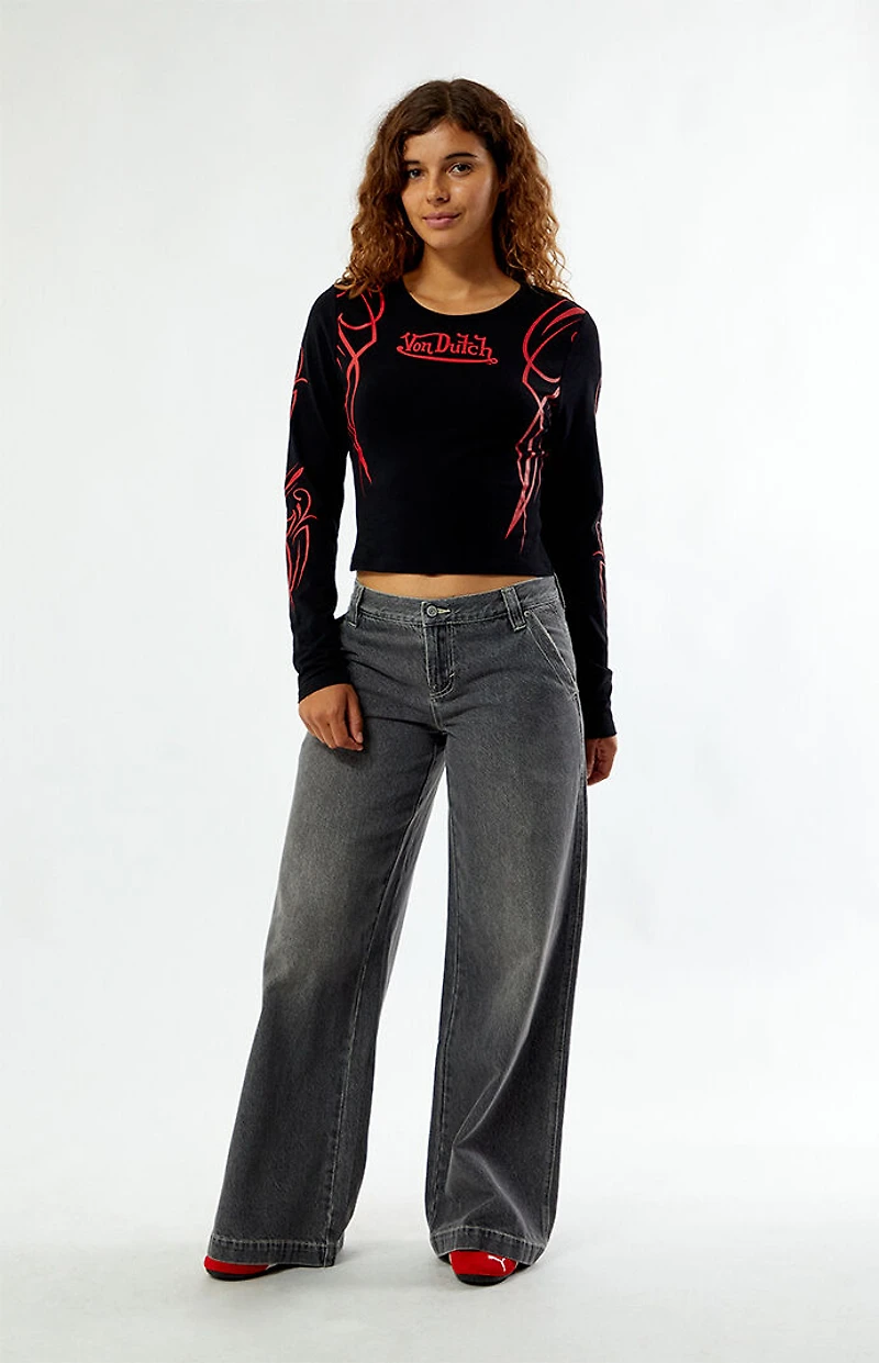 Von Dutch Long Sleeve Crop Top